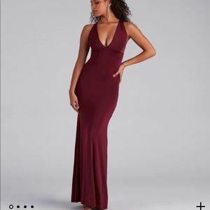 Halter Lace-Up Mermaid Dress